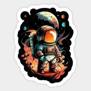 Astronaut in Fire Sticker